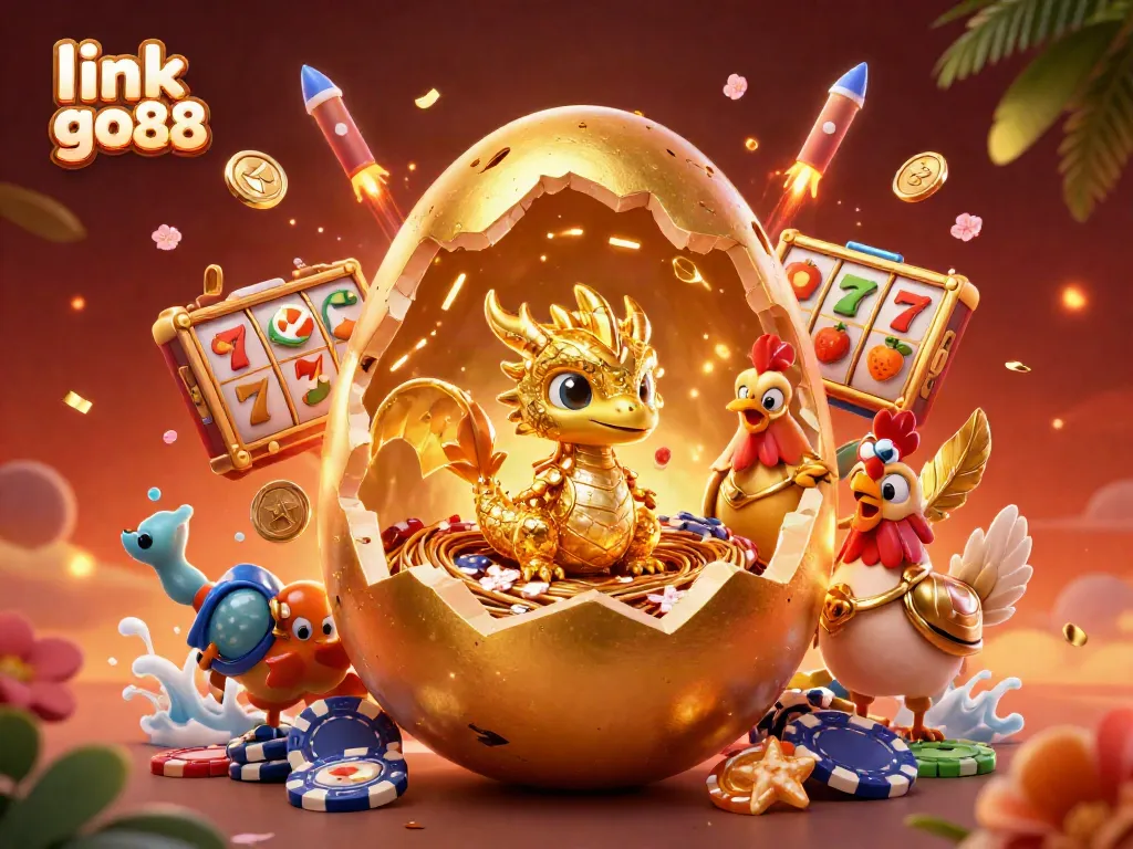 Experience the thrill of gaming with link go88 featuring a golden dragon and vibrant casino elements.