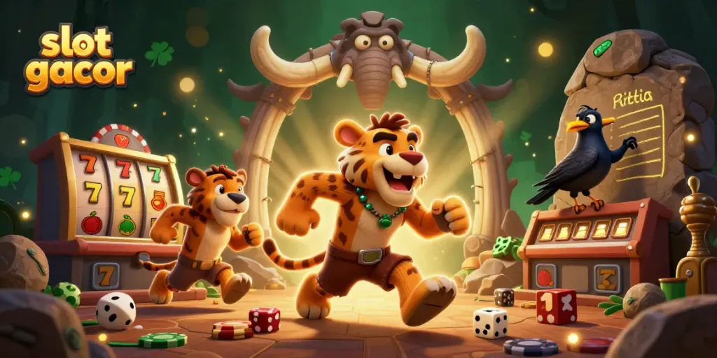 Spin the reels with slot gacor at this whimsical prehistoric casino led by a duo of cartoon characters.