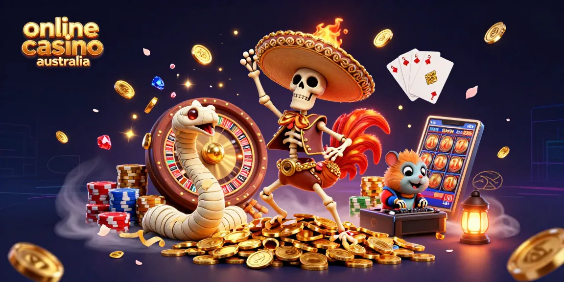 Experience the excitement of online casino Australia with vibrant characters and brilliant game elements.